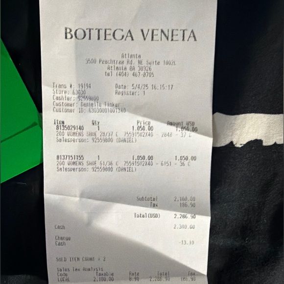 Bottega Veneta Olive Orbit Metallic Sneakers - Picture 7 of 7